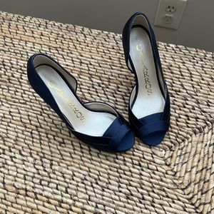 High heel Evening shoes Navy Blue